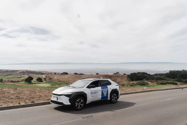 Private Security Plus patrol vehicle overlooking the Bay Area